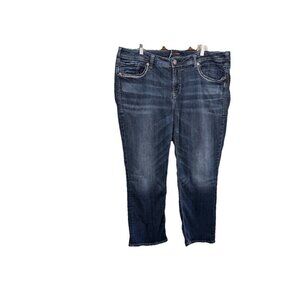 Silver Jeans Fluid Dark Wash Western Style Size 20 Aiko Mid Capri